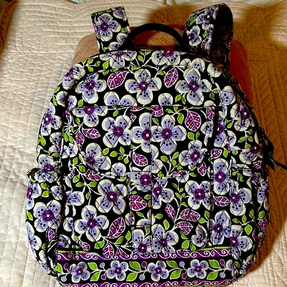 Vera Bradley Handbags - Vera Bradley Plum Petals Quilted Backpack (Rare) excellent gently used condition